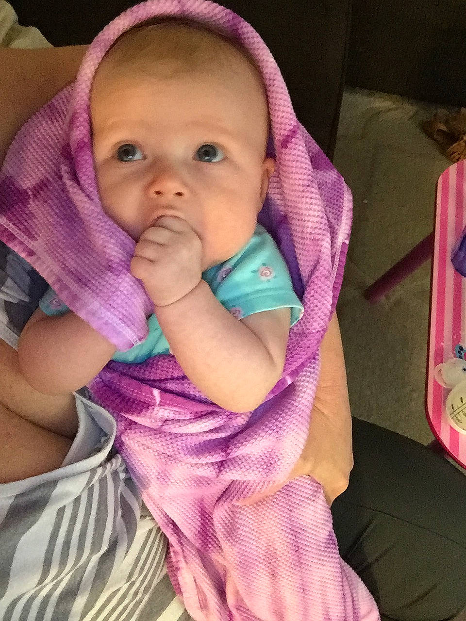 Jurnie joined the competition — help win amazing prizes! baby, baby_products, cheek, child, daughter, eye, face, head, linens, nose, person, pink, skin, smile, toddler