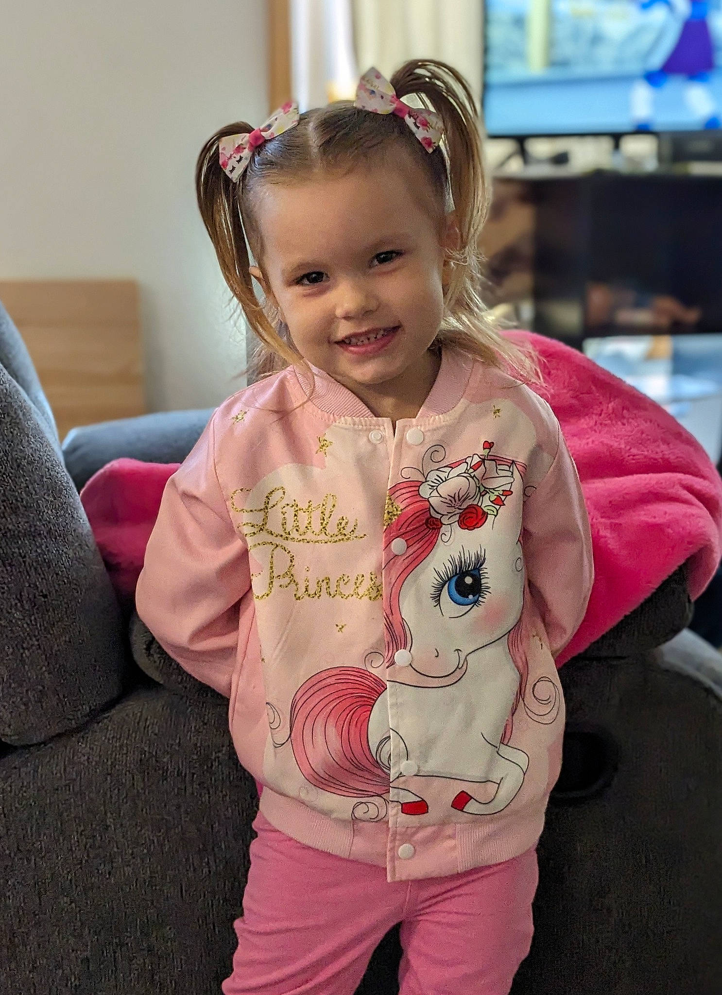 Octavia joined the competition — help win amazing prizes! baby, baby_toddler_clothing, cheek, child, chin, costume, event, eye, face, fun, hair, happy, head, iris, joy, person, pink, skin, sleeve, smile