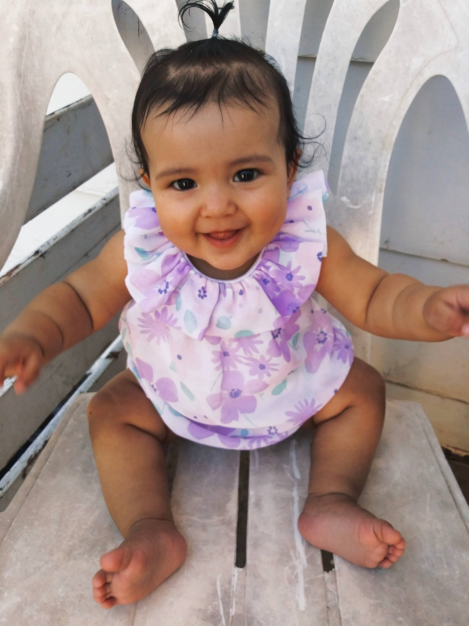 Jianna joined the competition — help win amazing prizes! baby, cheek, child, ear, face, finger, hand, head, iris, joy, lip, neck, nose, person, pink, purple, skin, smile, toddler