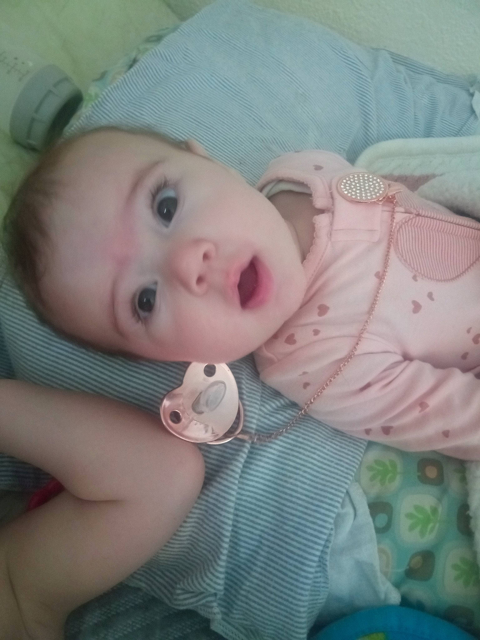 Desiyelle is registered to the contest to win money with this photo: baby, baby_toddler_clothing, cheek, child, comfort, cool, eye, eyelash, facial_expression, human_body, iris, lip, mouth, nose, pattern, person, pink, skin, sleeve, textile