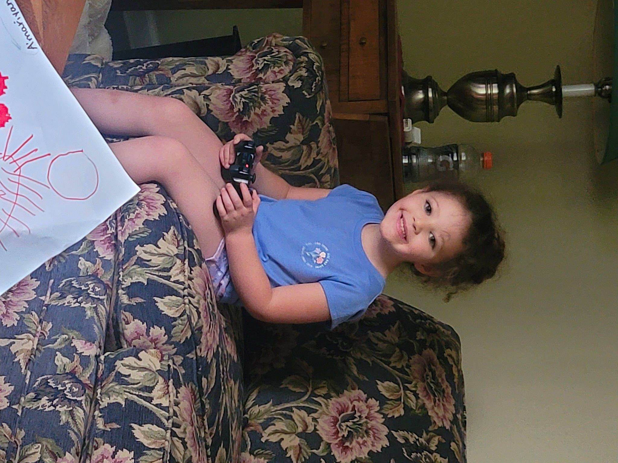 A'Mariyana joined the competition — help win amazing prizes! arm, book, child, elbow, electric_blue, fun, happy, human_leg, joint, joy, lap, leg, pattern, person, room, sitting, smile, t_shirt, thigh, toddler