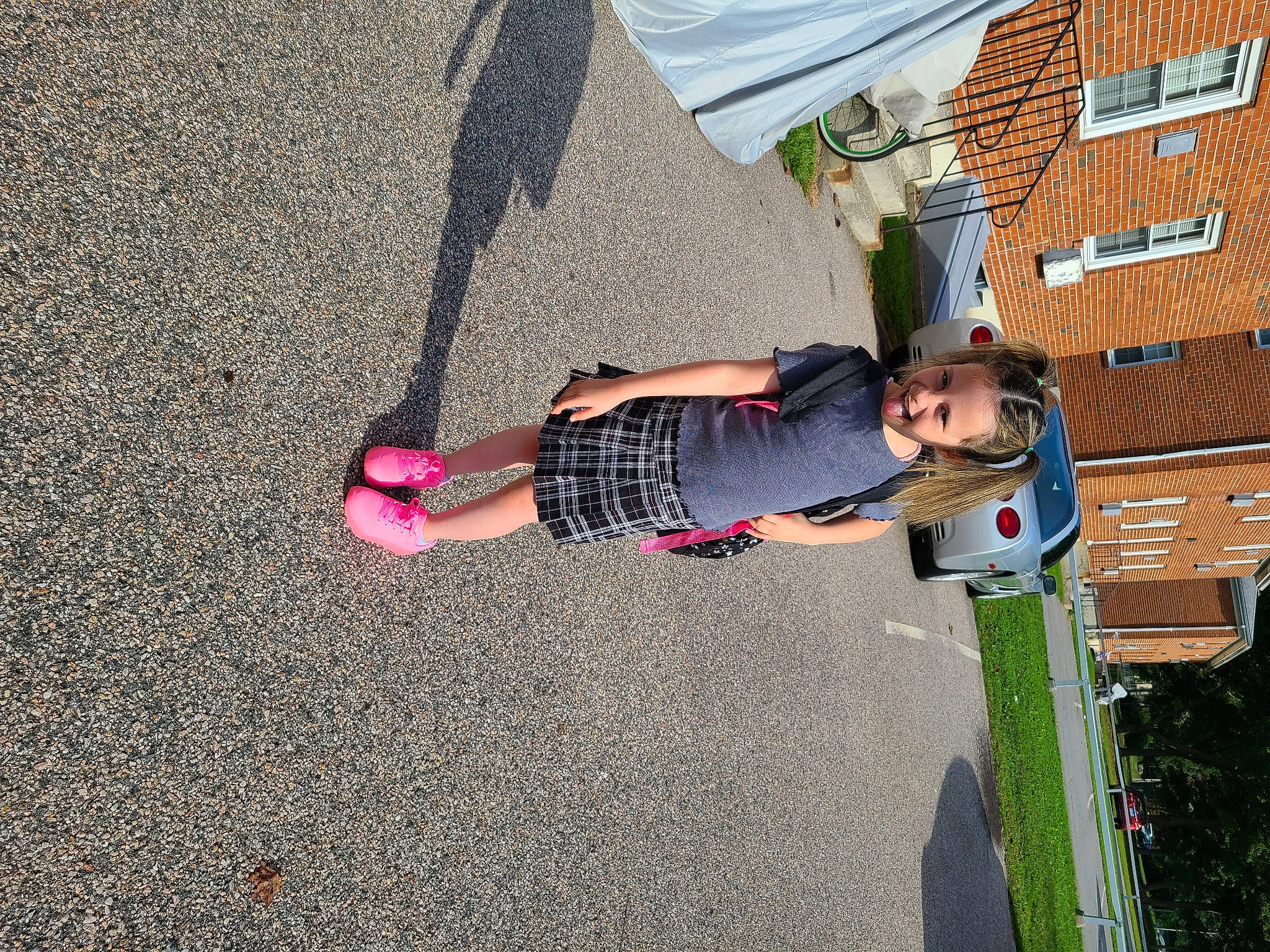 Annastasia joined the competition — help win amazing prizes! asphalt, car, child, city, fun, grass, house, human_leg, joy, leisure, person, plant, recreation, road_surface, shadow, sidewalk, tints_and_shades, tire, toddler, tree