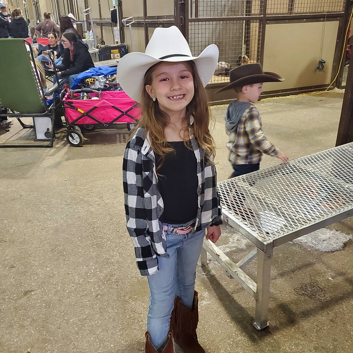 Maddison is registered to the contest to win money with this photo: beauty, clothing, cowboy_hat, curtain, event, eyewear, fashion, fun, hat, headgear, headwear, joy, leisure, luggage_and_bags, pattern, people, person, photograph, smile, style