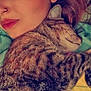 Nébula a rejoint le concours — aidez-le/la à gagner de superbes lots ! person, face, cat, tabby_cat, sleeping, close_up, snuggling, cozy, fur, nose_ring, eyebrow, hair, eyelashes, skin, blanket, comfort, warmth, rest, indoor, affection