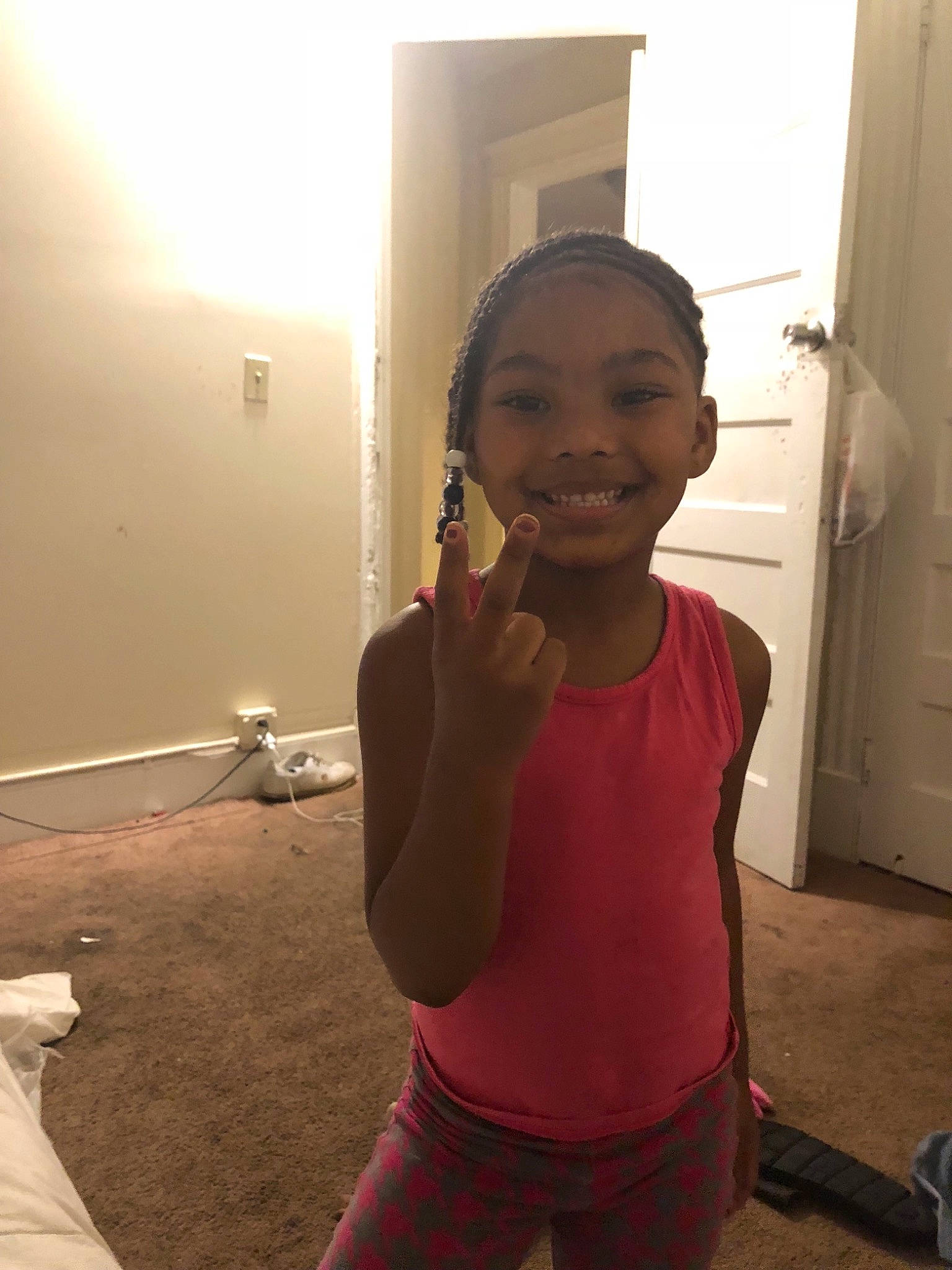 Catalaya joined the competition — help win amazing prizes! arm, child, chin, day, ear, fun, girl, hair, hairstyle, human_body, joint, joy, long_hair, neck, organ, person, pink, shoulder, smile, standing