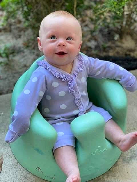 Braylen joined the competition — help win amazing prizes! baby, baby_toddler_clothing, barefoot, cheek, child, electric_blue, fun, grass, happy, human_body, leisure, people_in_nature, person, pink, plant, play, product, recreation, sitting, smile