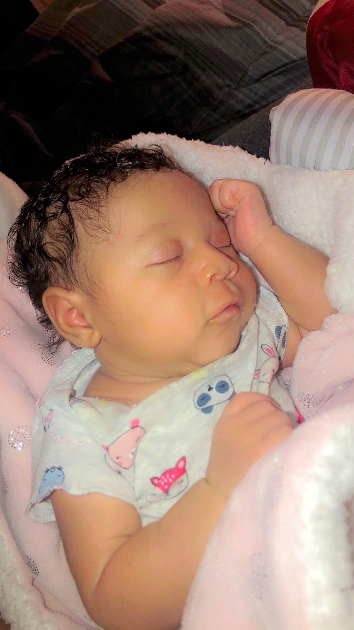 Kaleah is registered to the contest to win money with this photo: baby, bedtime, birth, cheek, child, ear, eye, face, finger, hand, head, lip, mouth, nap, nose, person, skin, sleep, thumb, toddler