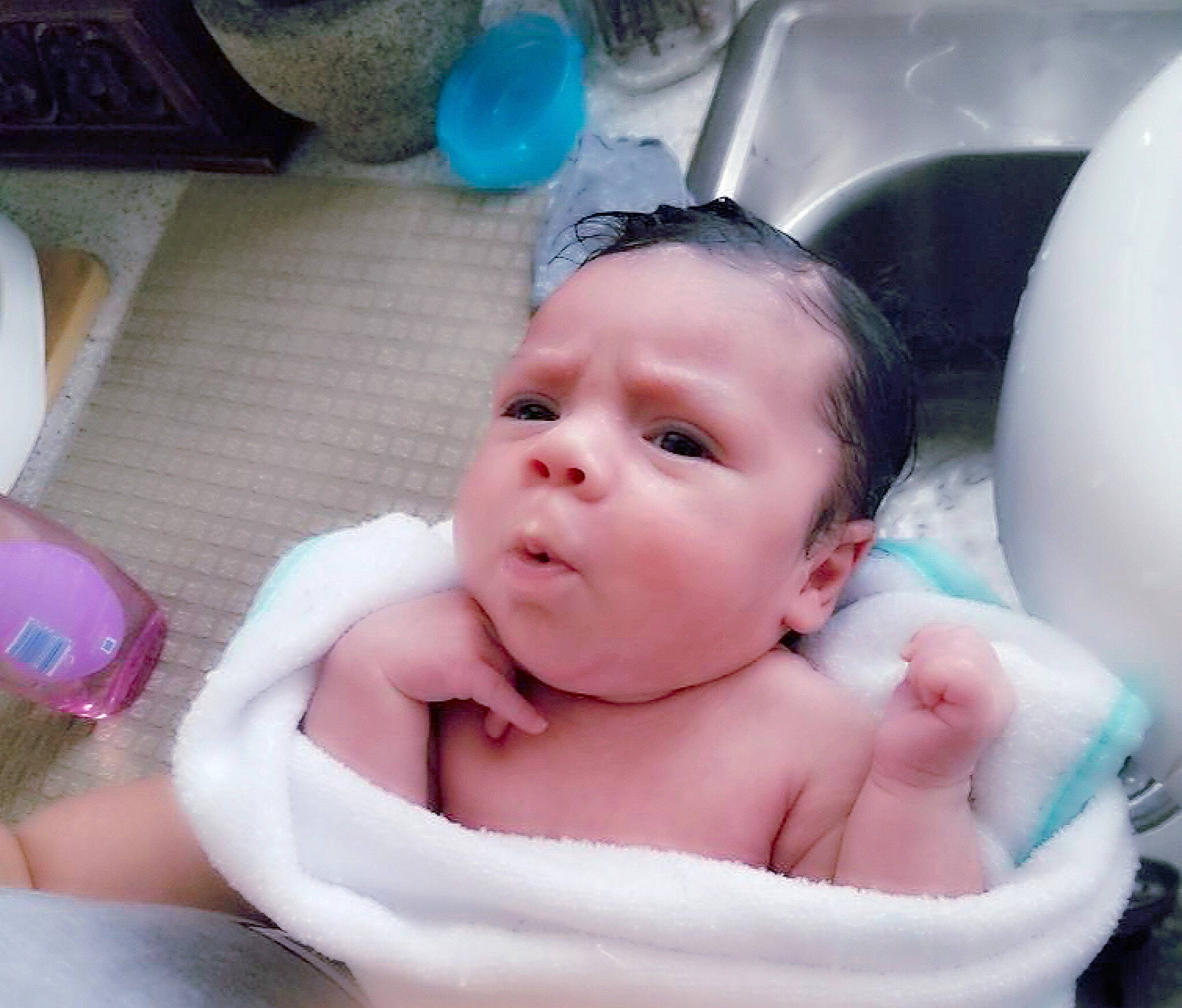 Vivian joined the competition — help win amazing prizes! baby, baby_bathing, baby_products, bathing, bathtub, beauty, birth, cheek, child, eye, face, head, mouth, person, pink, product, skin, toddler