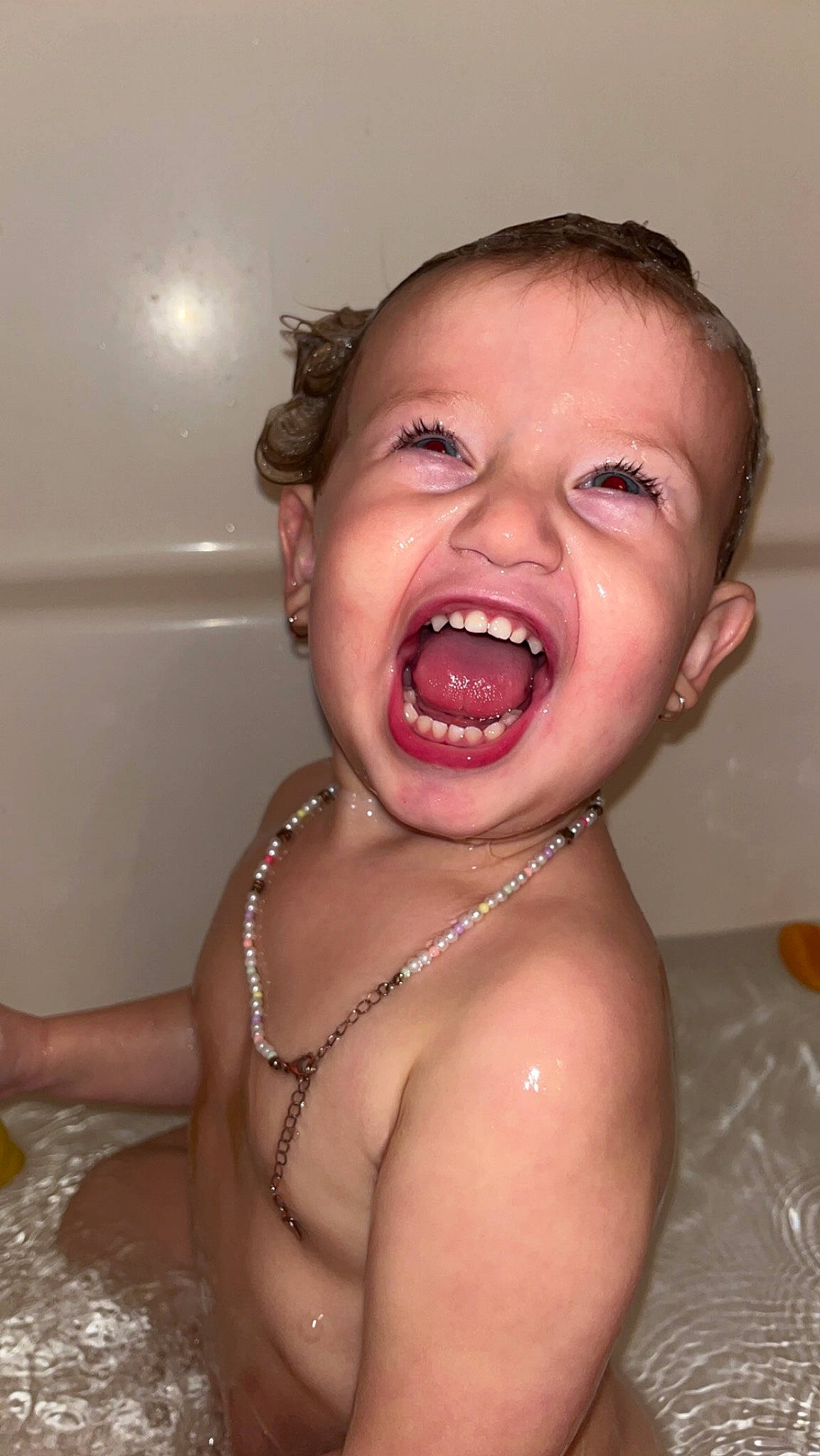 Ava-grace joined the competition — help win amazing prizes! bathing, bathtub, cheek, chin, eyelash, facial_expression, fluid, gesture, happy, human_body, jaw, lip, mouth, neck, nose, organ, person, skin, smile, tooth