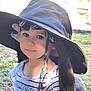 Heimdall participe au concours pour gagner de l'argent avec cette photo : casual, child, clothing, curious, daylight, expression, face, garden, grass, hat, headwear, nature, outdoor, person, portrait, striped_shirt, summer, sunlight, toddler, young_child