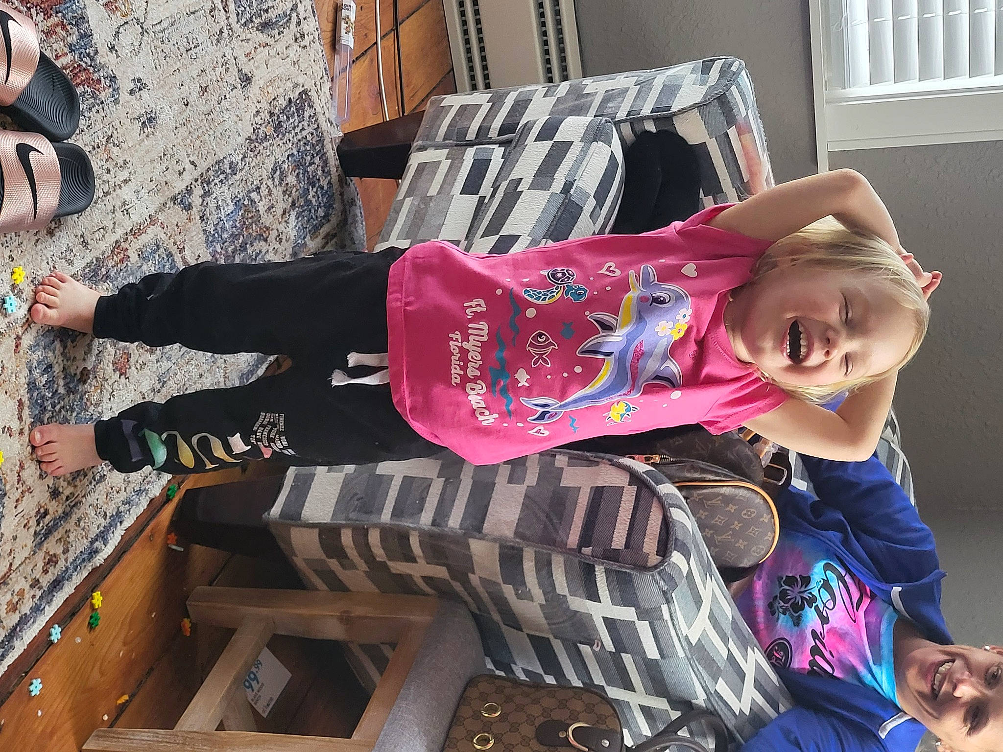 Olive joined the competition — help win amazing prizes! automotive_tire, beauty, cool, fashion, fun, joy, pattern, person, photograph, pink, shoe, smile, snapshot, street_fashion, t_shirt, textile, thigh, tire, toddler, tree