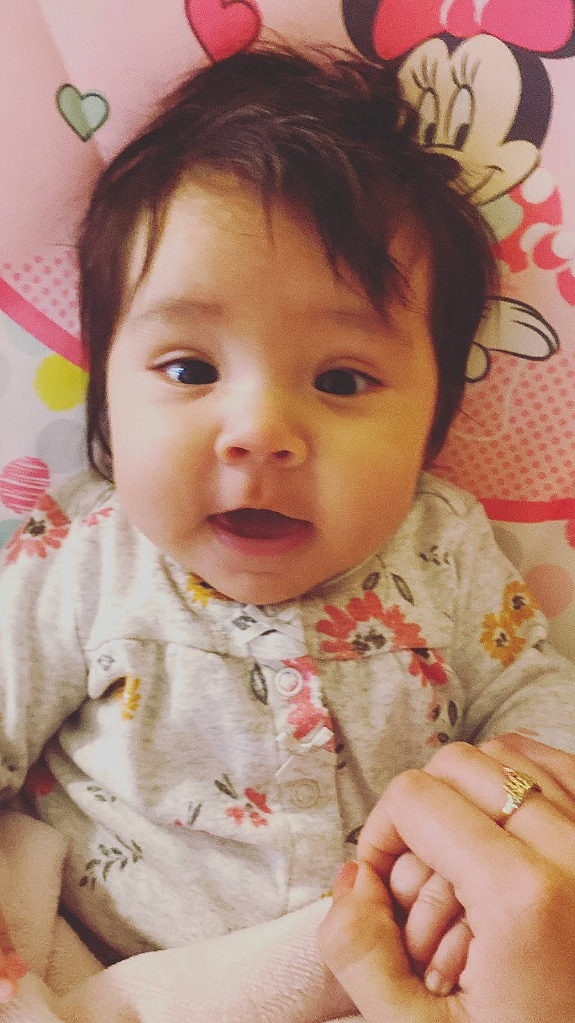 Kamila is registered to the contest to win money with this photo: baby_toddler_clothing, cheek, chin, dress, eye, eyebrow, eyelash, face, forehead, gesture, hair, happy, head, iris, lip, neck, nose, organ, person, skin