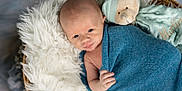Martin a rejoint le concours — aidez-le/la à gagner de superbes lots ! baby, basket, bedding, blanket, blue_blanket, closeup, cozy, cute, face, fur_rug, head, infant, newborn, newborn_photography, plush_toy, portrait, skin, sleepy, stuffed_bear, swaddle
