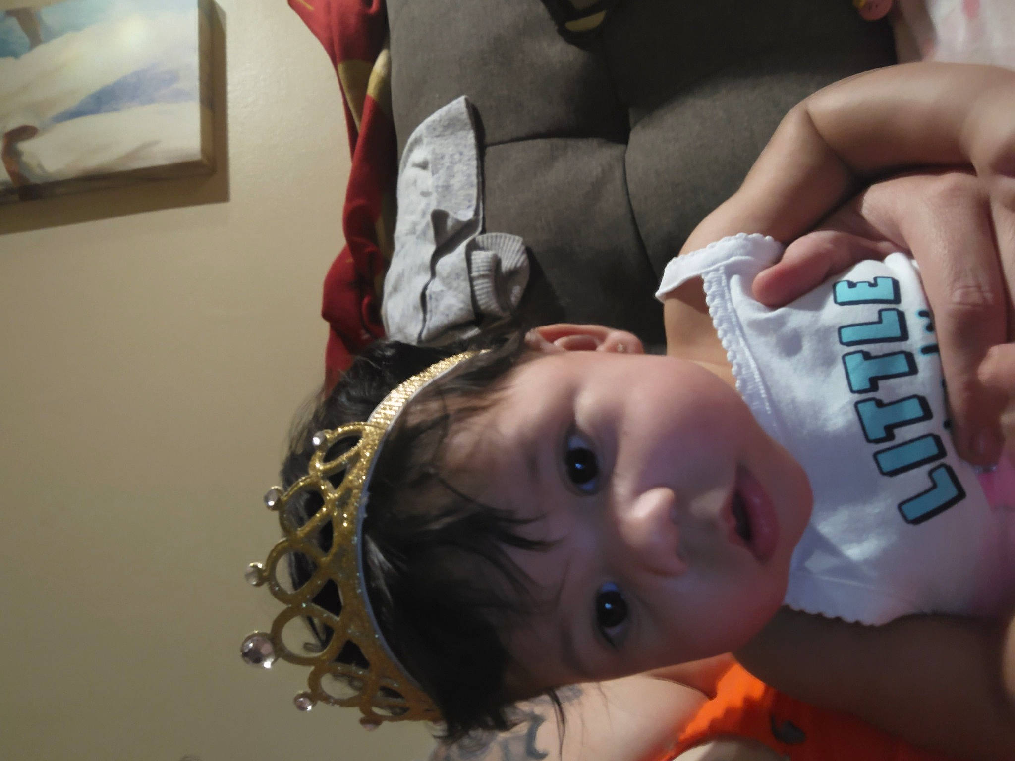 Taraji joined the competition — help win amazing prizes! baby, cheek, chest, child, comfort, cool, couch, elbow, eyelash, fun, hairstyle, happy, human_leg, mouth, person, picture_frame, sitting, skin, thigh, toddler