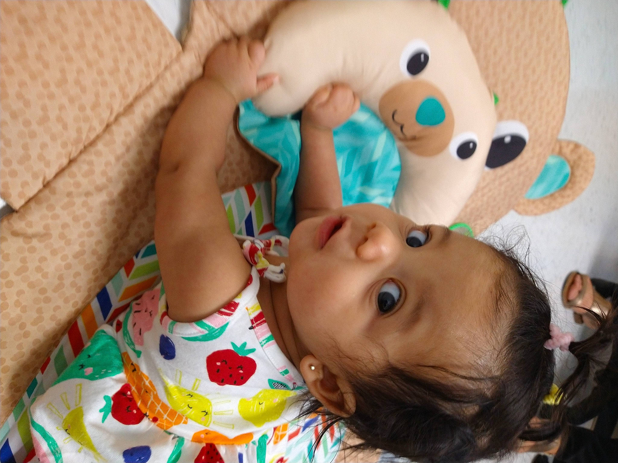 Taraji joined the competition — help win amazing prizes! baby, baby_toddler_clothing, cheek, child, comfort, ear, eye, eyelash, facial_expression, fun, happy, head, iris, mouth, nose, person, skin, stuffed_toy, textile, toddler