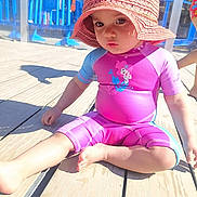 Kayla participe au concours pour gagner de l'argent avec cette photo : baby, baby_toddler_clothing, cap, finger, fun, happy, hat, human_leg, leisure, magenta, photograph, pink, purple, recreation, skin, sleeve, summer, sun_hat, thigh, toddler