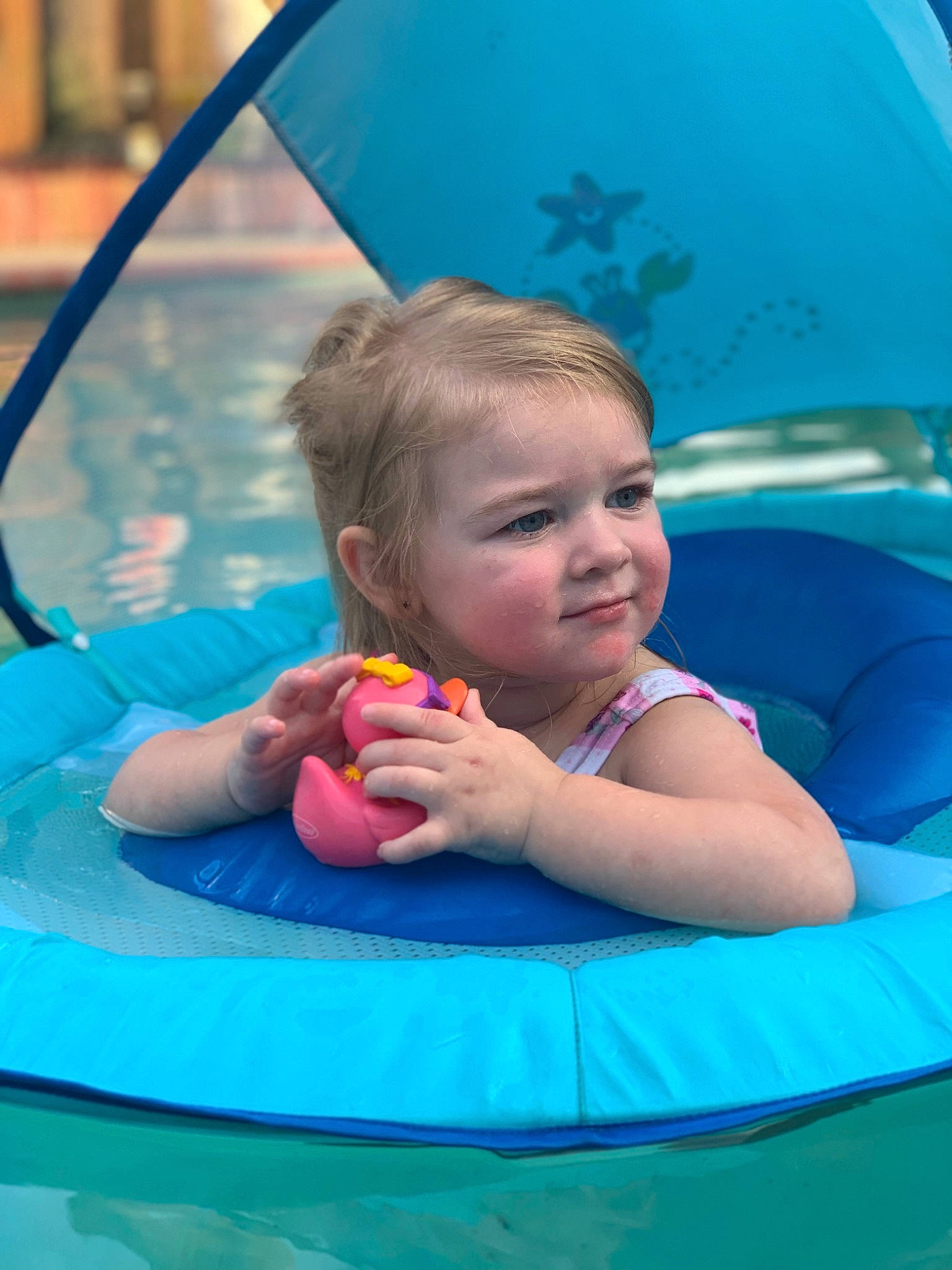 Ella is registered to the contest to win money with this photo: baby, baby_float, baby_products, child, fun, games, inflatable, leisure, person, play, pool, product, recreation, skin, summer, swimming_pool, toddler, vacation, water