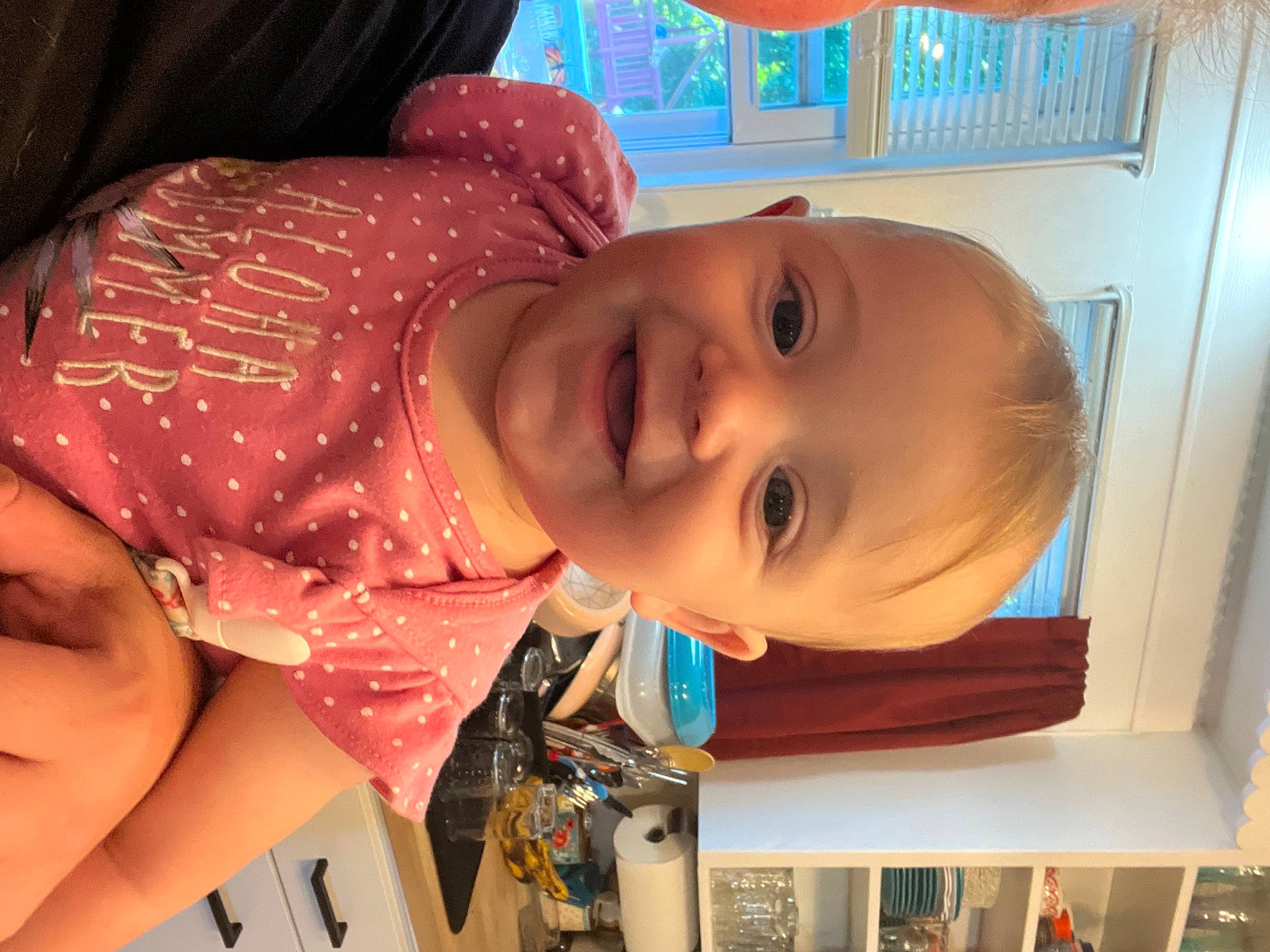 Haisley is registered to the contest to win money with this photo: baby, baby_laughing, baby_products, baby_toddler_clothing, cheek, child, chin, finger, fun, happy, head, iris, joy, leisure, mouth, nose, organ, person, room, skin