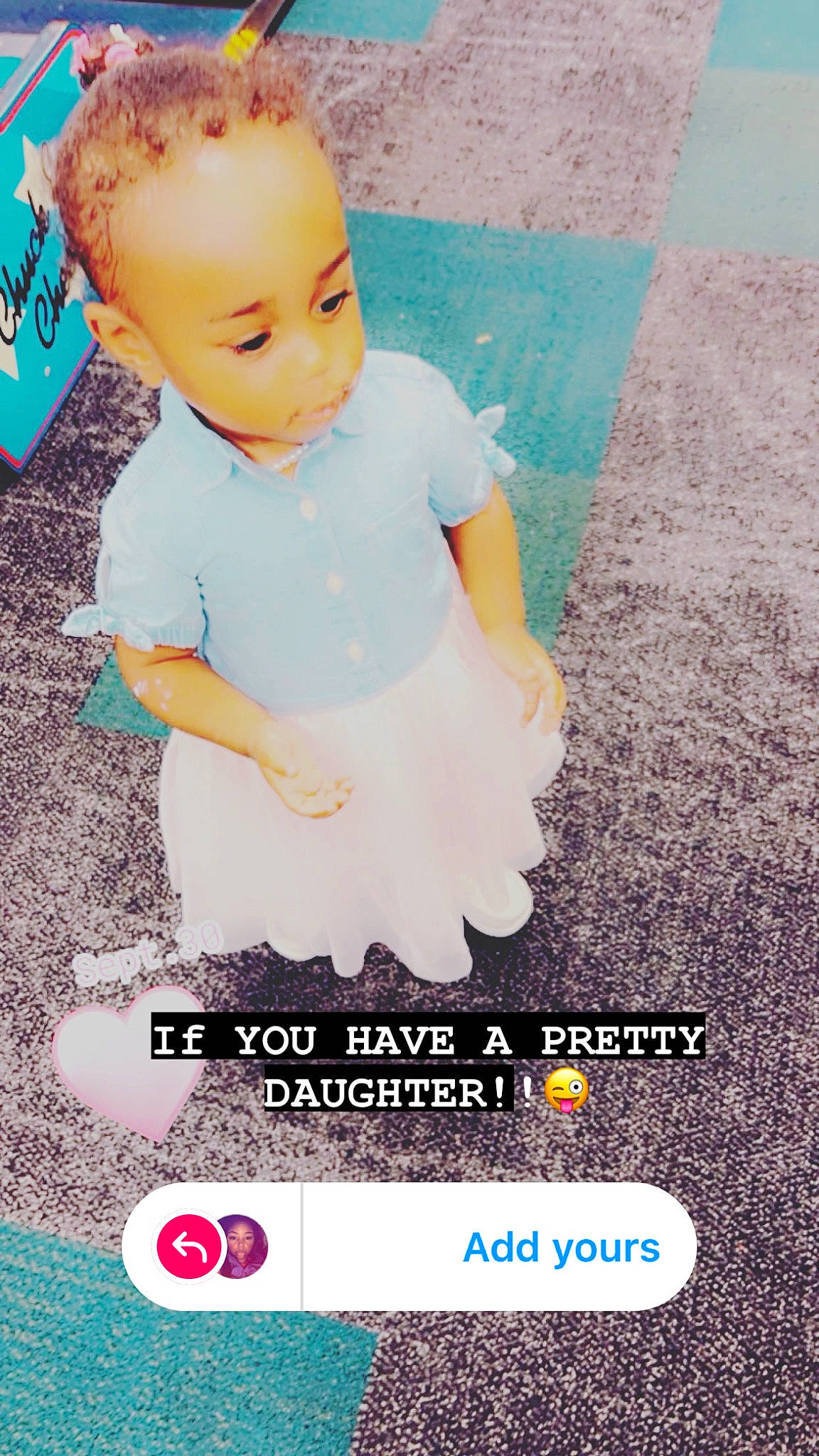 Imani is registered to the contest to win money with this photo: advertising, baby, baby_toddler_clothing, blond, cheek, child, electric_blue, facial_expression, font, fun, happy, leisure, person, photo_caption, photography, play, poster, sitting, sleeve, toddler