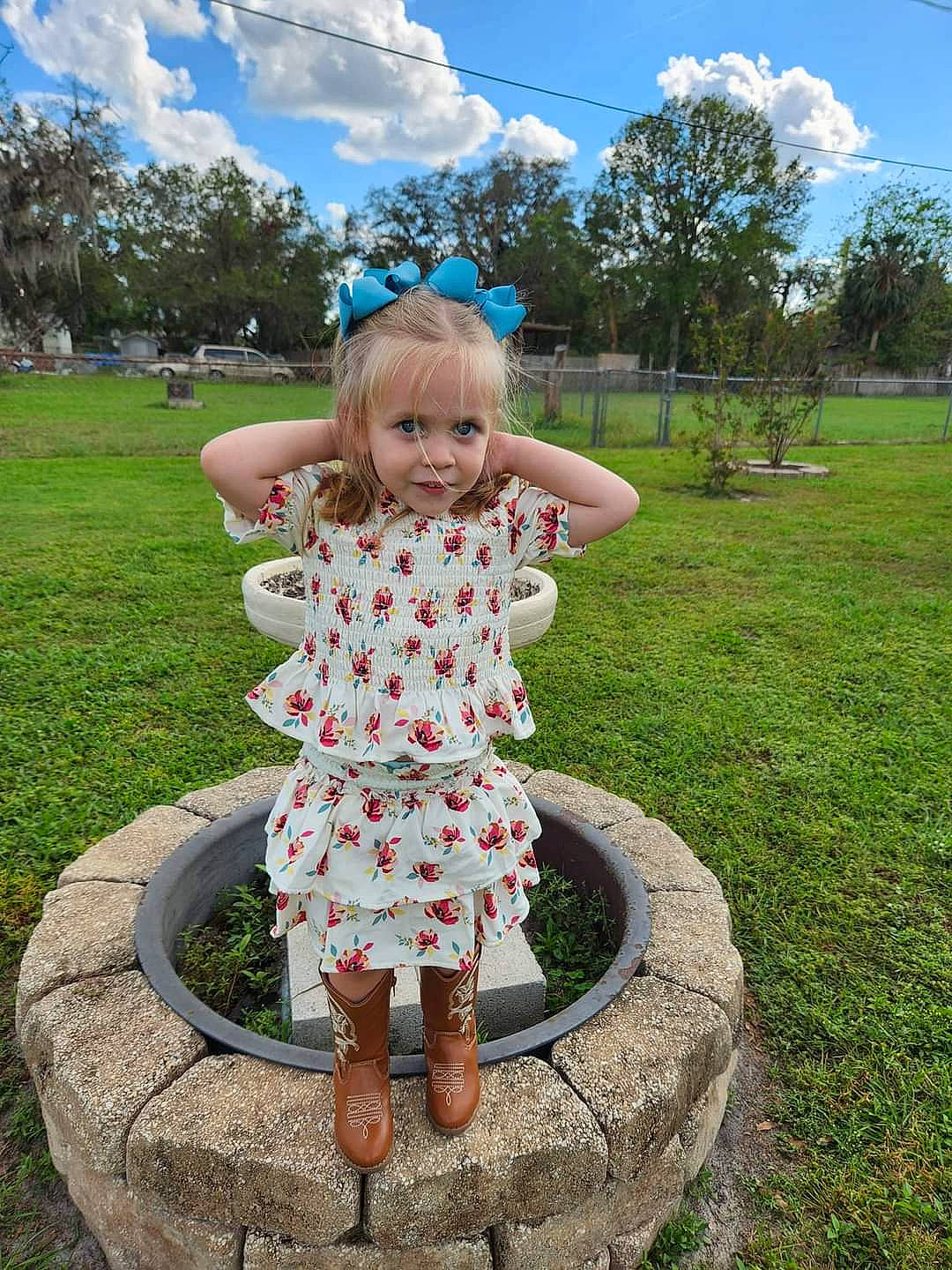 Lillian joined the competition — help win amazing prizes! baby_toddler_clothing, botany, cloud, dress, grass, grass_family, happy, lawn, leaf, leisure, meadow, nature, people_in_nature, person, pink, plant, sky, smile, summer, toddler