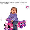 toddler, child, toy, ride_on_train, minnie_mouse, purple, jeans, smiling, white_background, indoor, product_photo, online_shopping, website, text_overlay, price_tag, payment_option, furniture, cute, play, kids_toy