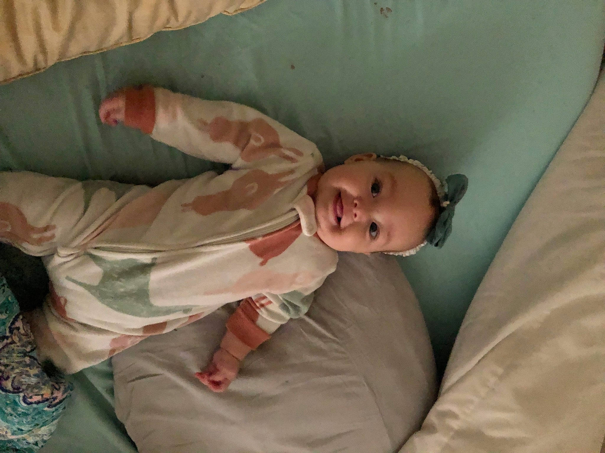 Ruby is registered to the contest to win money with this photo: baby, baby_products, baby_safety, bed, bedding, bedtime, child, comfort, elbow, eye, infant_bed, joy, linens, mouth, nap, person, room, skin, sleep, smile