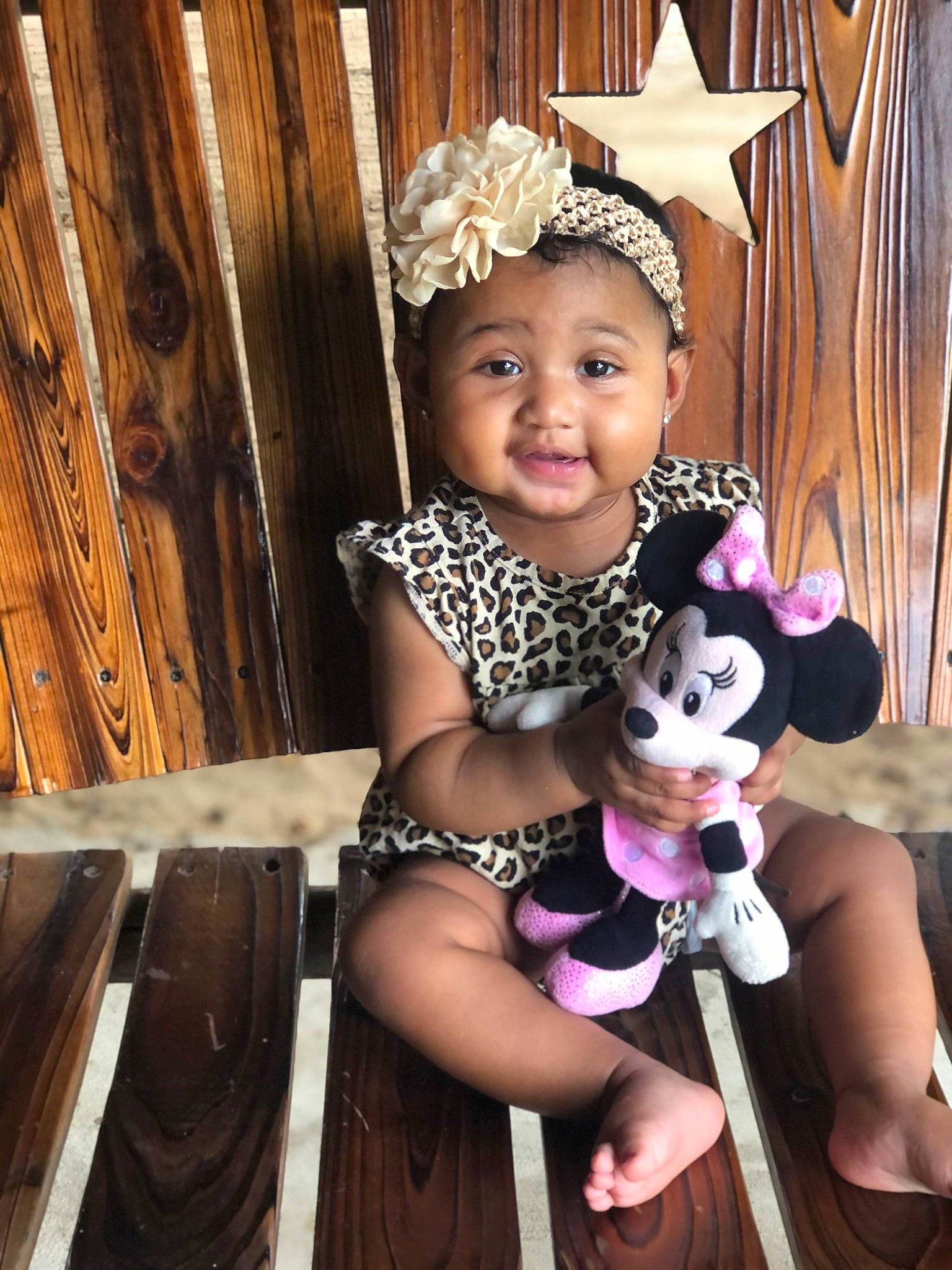 Nevaeh is registered to the contest to win money with this photo: baby, baby_products, baby_toddler_clothing, child, event, fawn, fun, happy, headband, headpiece, headwear, iris, jewellery, magenta, necklace, person, skin, smile, stuffed_toy, teddy_bear