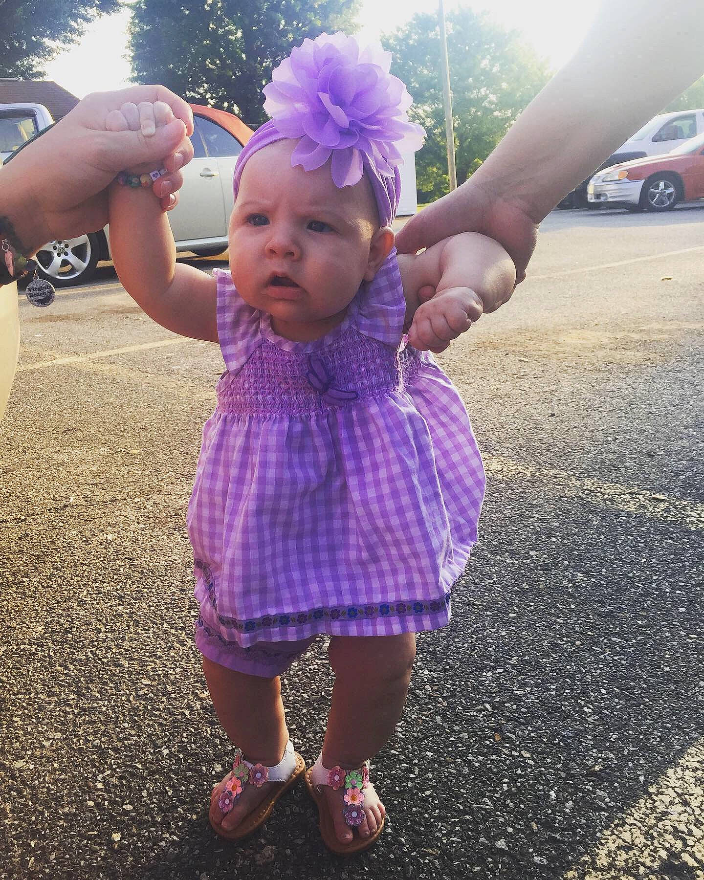 Kenzleigh joined the competition — help win amazing prizes! child, cool, face, finger, flower, fun, gesture, hand, happy, head, headgear, lavender, person, pink, plant, play, purple, smile, toddler, violet