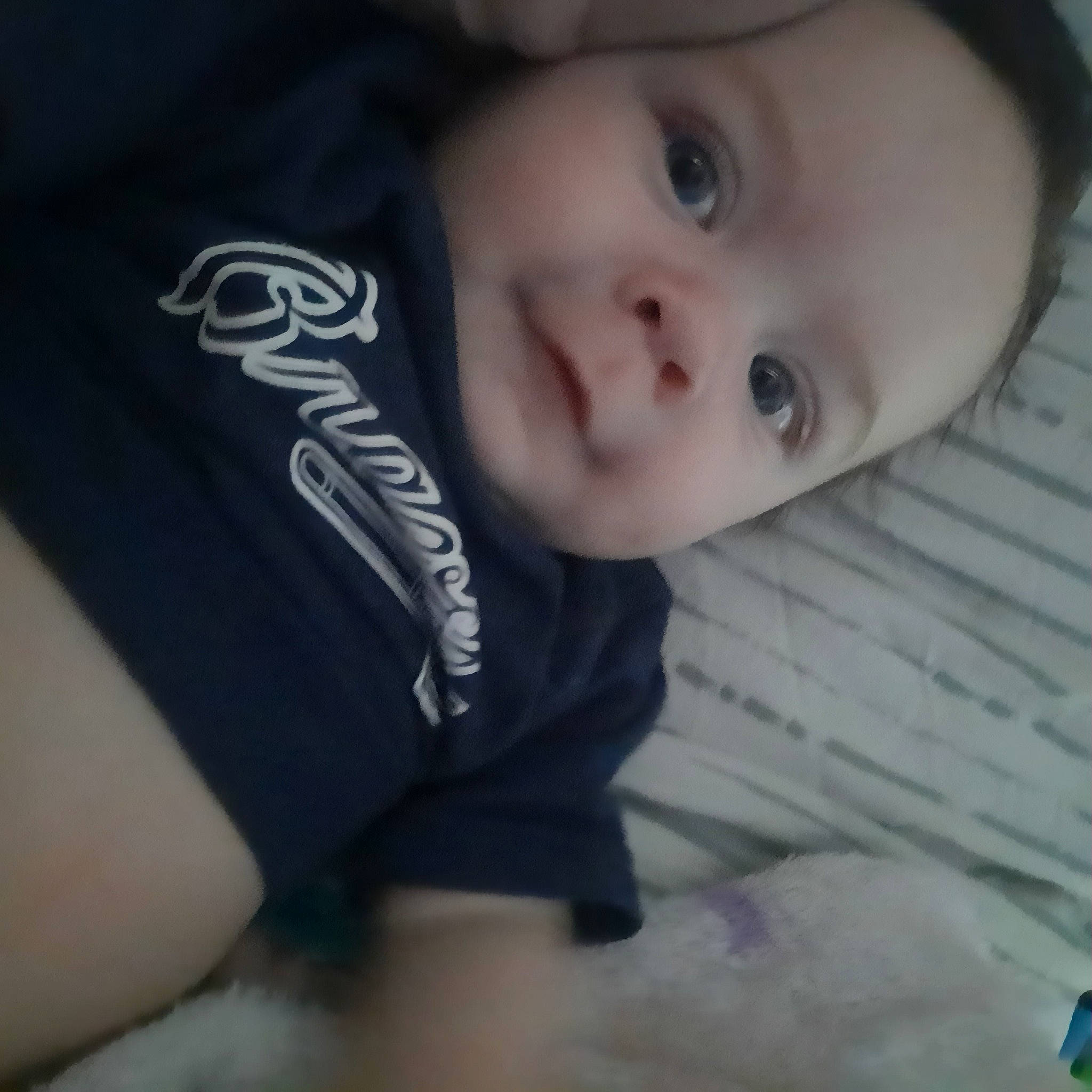 Karter is registered to the contest to win money with this photo: baby, baby_toddler_clothing, black, cheek, chin, eye, eyebrow, eyelash, flash_photography, forehead, happy, human_body, iris, lip, mouth, nose, person, skin, sleeve, smile