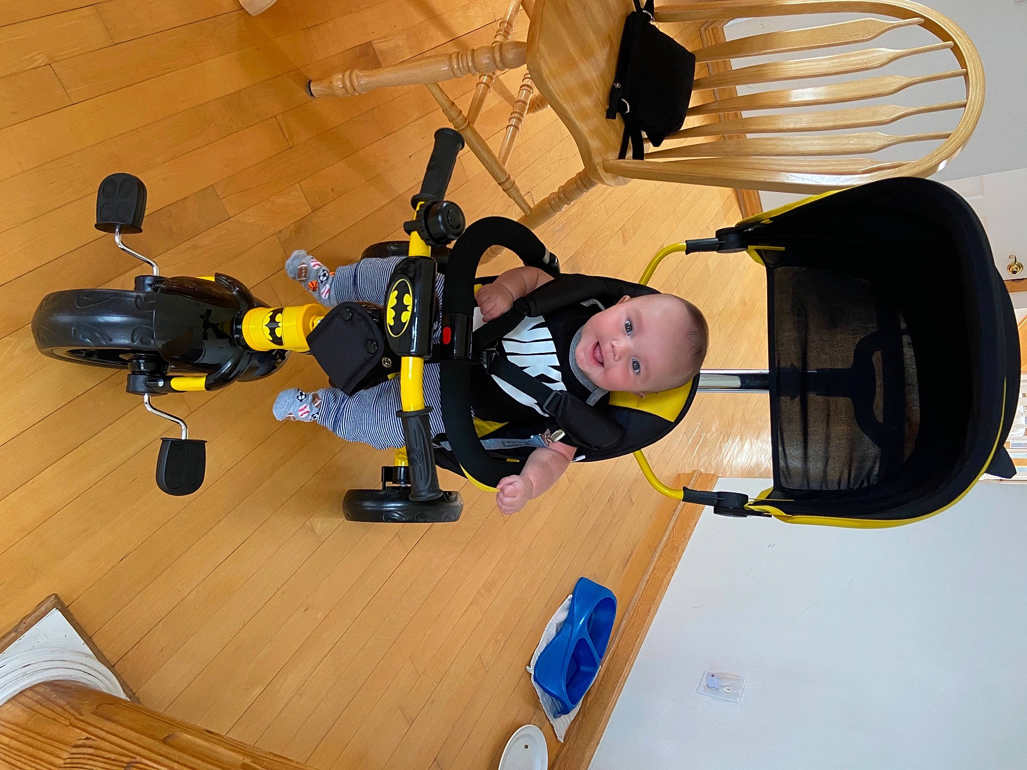 Daxton joined the competition — help win amazing prizes! audio_equipment, auto_part, automotive_design, baby, baby_products, child, fictional_character, flooring, fun, hardwood, joy, laminate_flooring, machine, person, personal_protective_equipment, recreation, shoe, toddler, toy, varnish