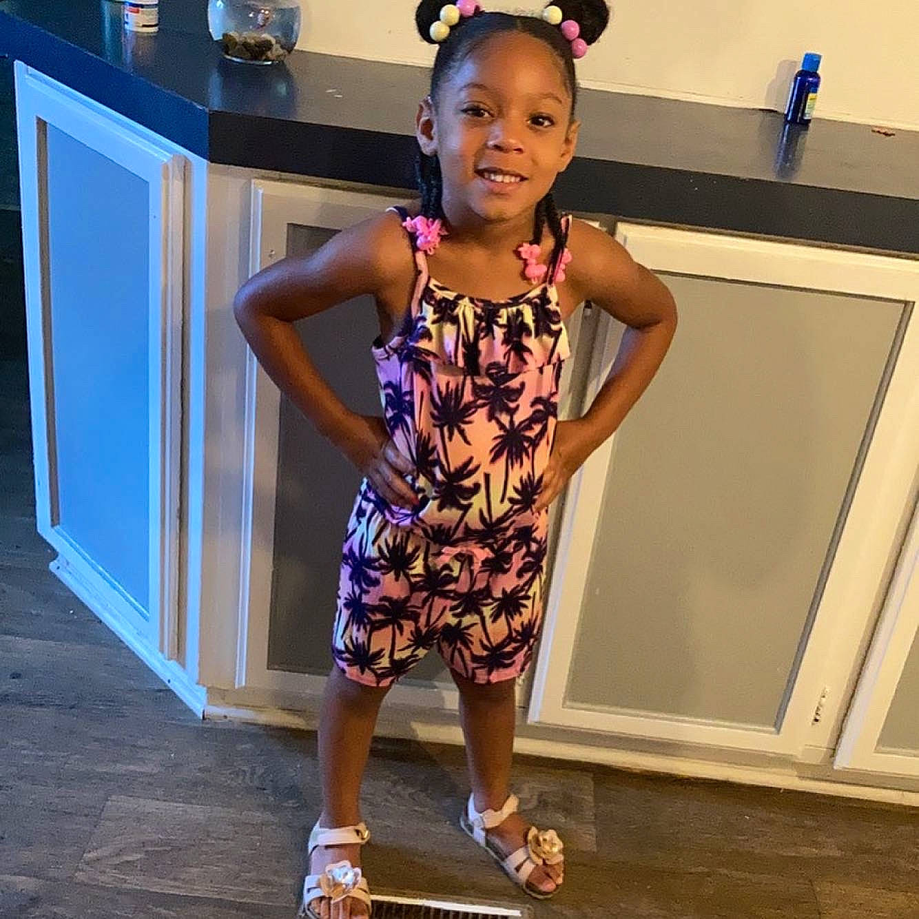 Valleigh joined the competition — help win amazing prizes! day_dress, dress, electric_blue, event, fashion_design, flooring, fun, happy, human_leg, jewellery, joy, one_piece_garment, person, sandal, sleeve, smile, standing, street_fashion, thigh, toddler