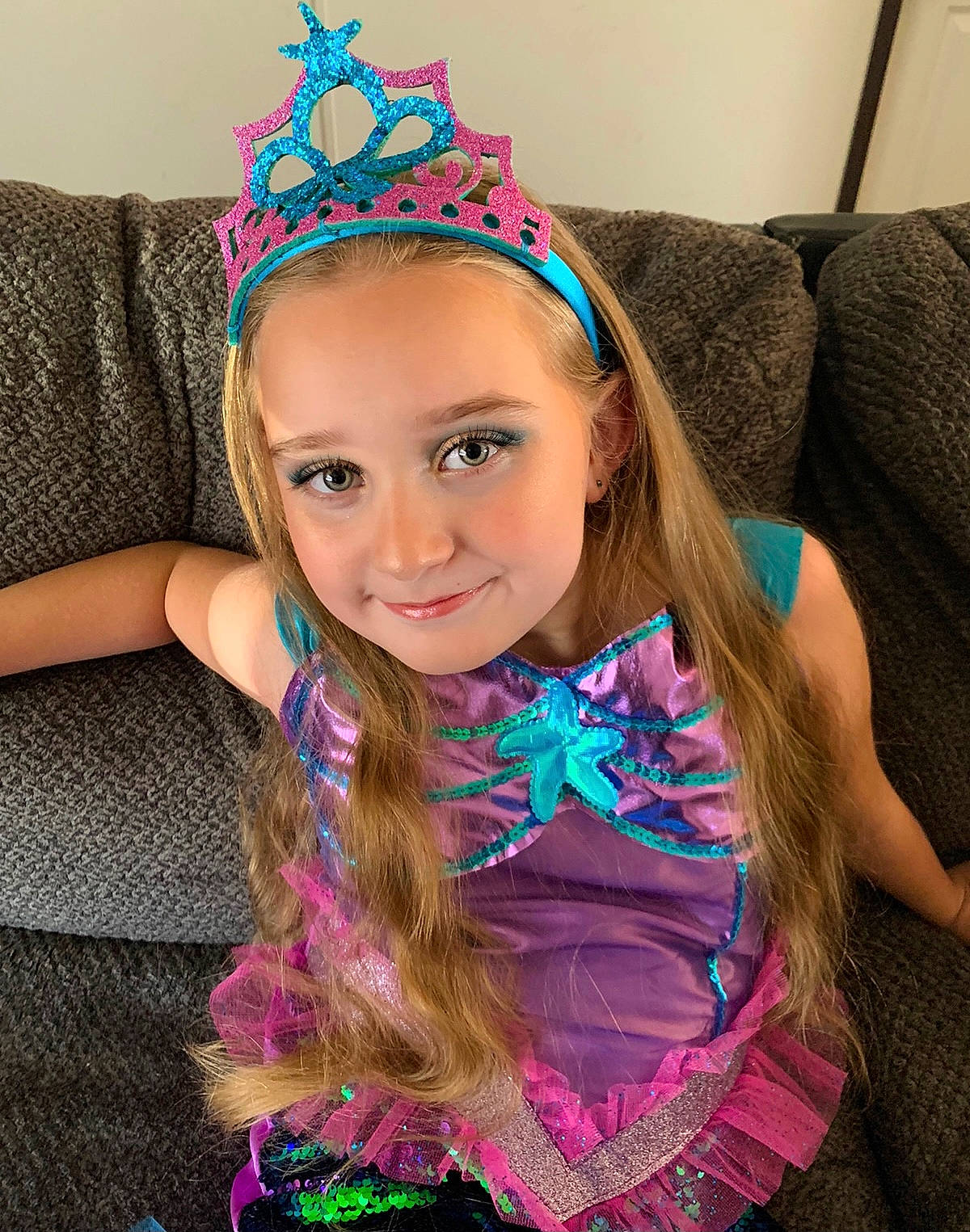 Haylee joined the competition — help win amazing prizes! beauty, blue, costume_hat, eye, eyebrow, eyelash, fashion, fashion_design, happy, head, headband, headgear, headpiece, joy, magenta, neck, person, pink, purple, smile