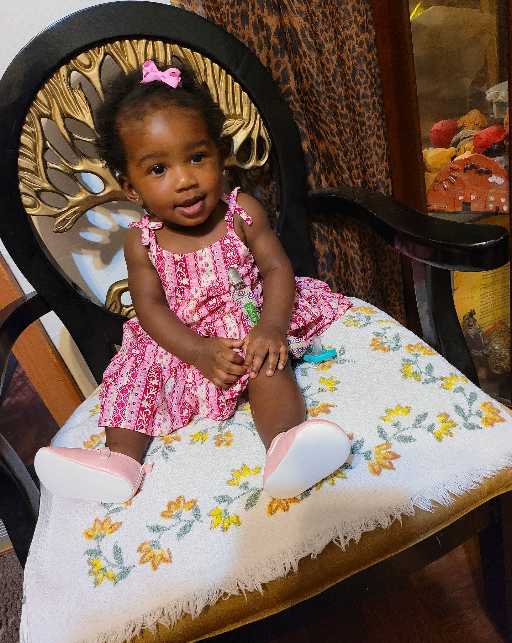 Mulan joined the competition — help win amazing prizes! baby, baby_toddler_clothing, chair, child, dress, embellishment, event, fashion_design, fun, hairstyle, happy, human, leisure, magenta, person, pink, room, sitting, skin, sugar_cake