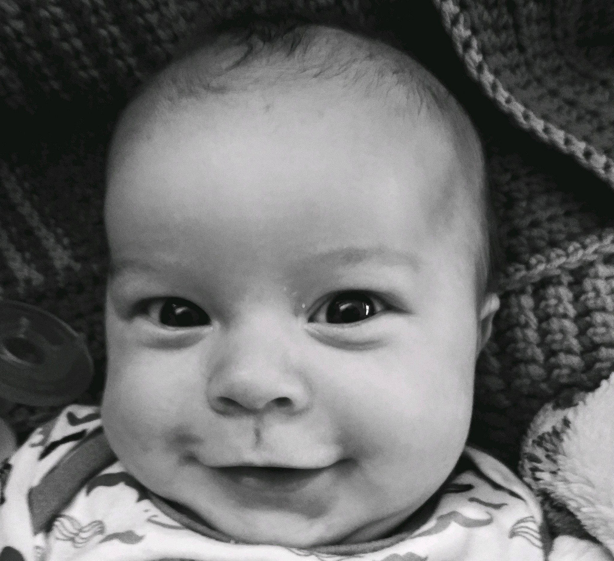 Fisher joined the competition — help win amazing prizes! baby, beauty, black_and_white, cheek, child, chin, eye, eyebrow, face, facial_expression, forehead, head, joy, lip, nose, people, person, photograph, skin, smile