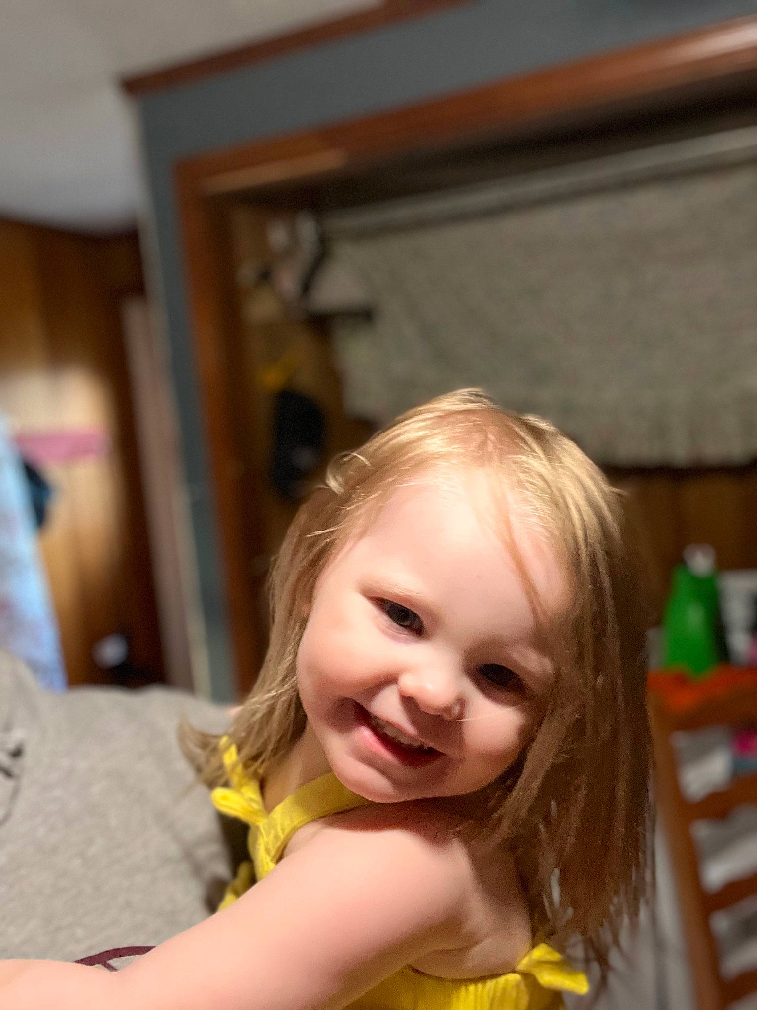 Ivory joined the competition — help win amazing prizes! blond, brown_hair, chair, cheek, child, eye, face, flooring, fun, happy, iris, joy, leisure, person, picture_frame, room, sitting, smile, toddler, tree