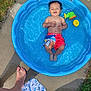 Carmello is registered to the contest to win money with this photo: toddler, pool, water, toy, outdoor, grass, concrete, child, smiling, barefoot, summer, play, blue, plastic, shorts, sunlight, relaxing, happy, person, fun