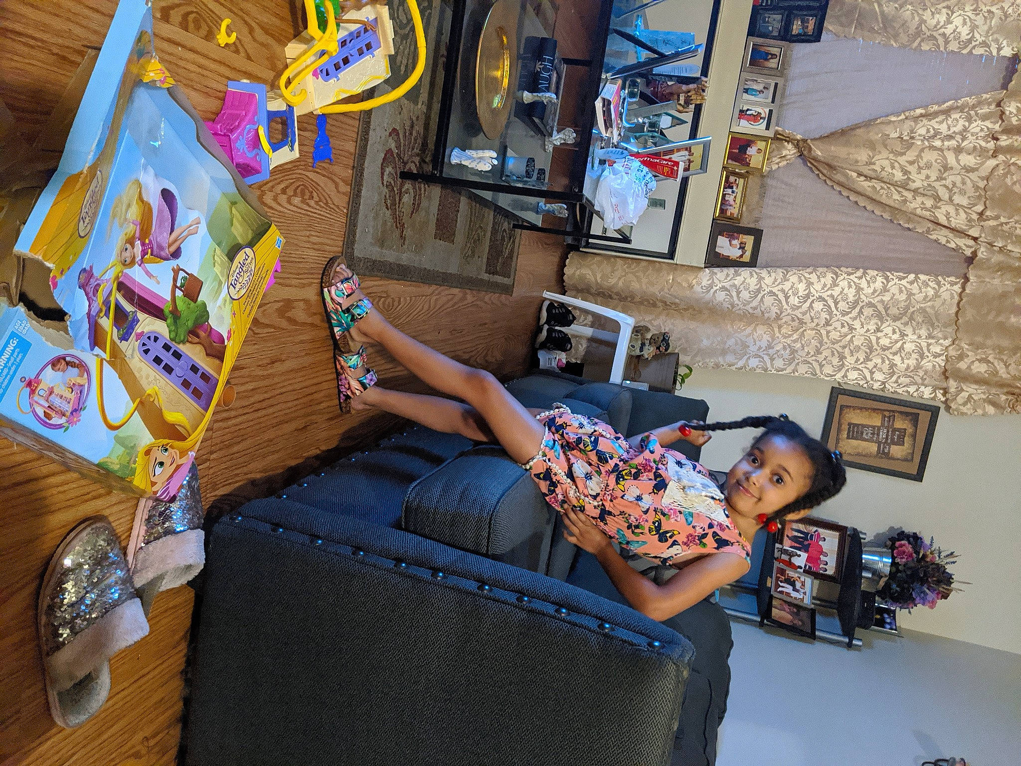 Mary is registered to the contest to win money with this photo: fun, furniture, house, joy, person, room, sitting, vacation