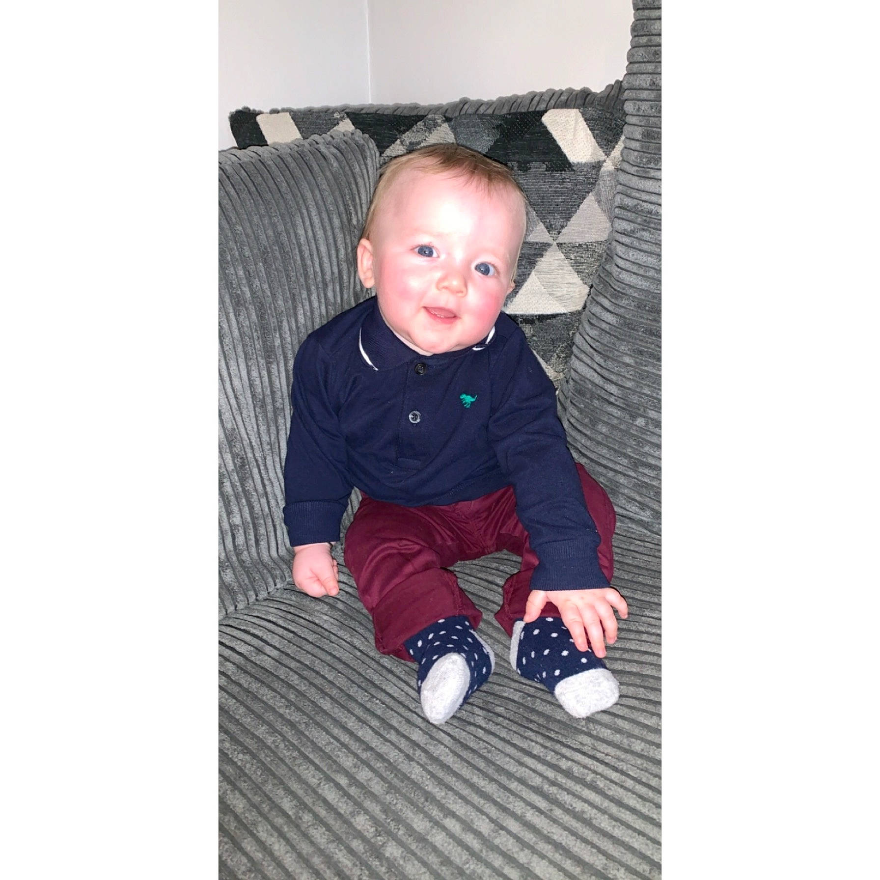 Cillian joined the competition — help win amazing prizes! baby, child, cool, floor, footwear, outerwear, person, photograph, photography, play, product, shoe, sitting, sleeve, smile, snapshot, standing, stock_photography, t_shirt, toddler