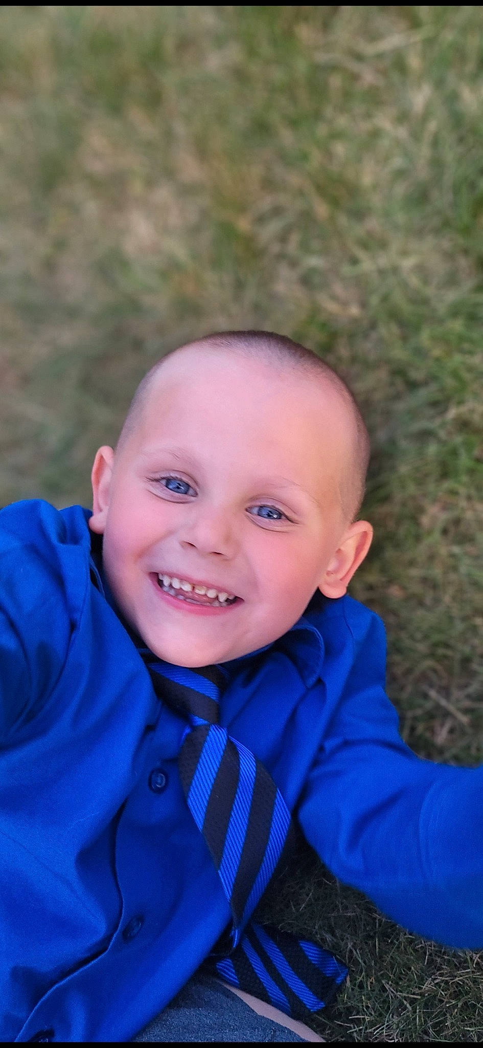 Kade joined the competition — help win amazing prizes! baby, baby_toddler_clothing, child, electric_blue, eye, flash_photography, fun, grass, happy, iris, joy, leisure, lip, mouth, nose, people_in_nature, person, plant, skin, smile