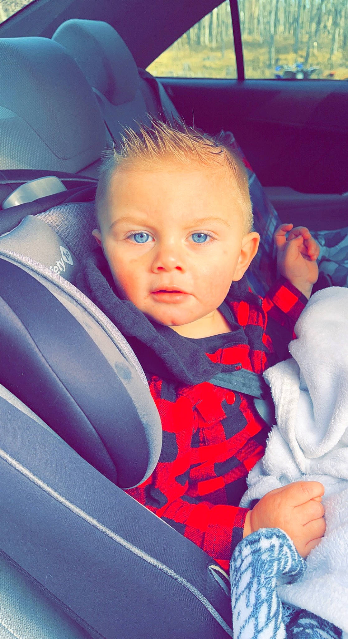 Drew joined the competition — help win amazing prizes! arm, automotive_design, azure, baby, baby_toddler_clothing, car_seat, cheek, chin, comfort, electric_blue, finger, hairstyle, happy, iris, mouth, person, skin, smile, toddler, vehicle_door