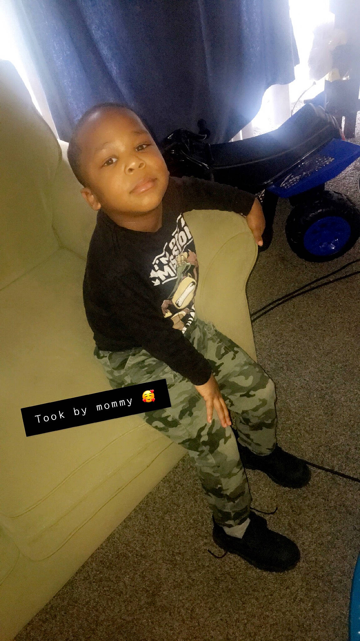 Carter joined the competition — help win amazing prizes! automotive_tire, boot, camouflage, cool, flash_photography, flooring, fun, gesture, helmet, leg, military_camouflage, person, personal_protective_equipment, rim, shoe, sneakers, soldier, sportswear, t_shirt, tire