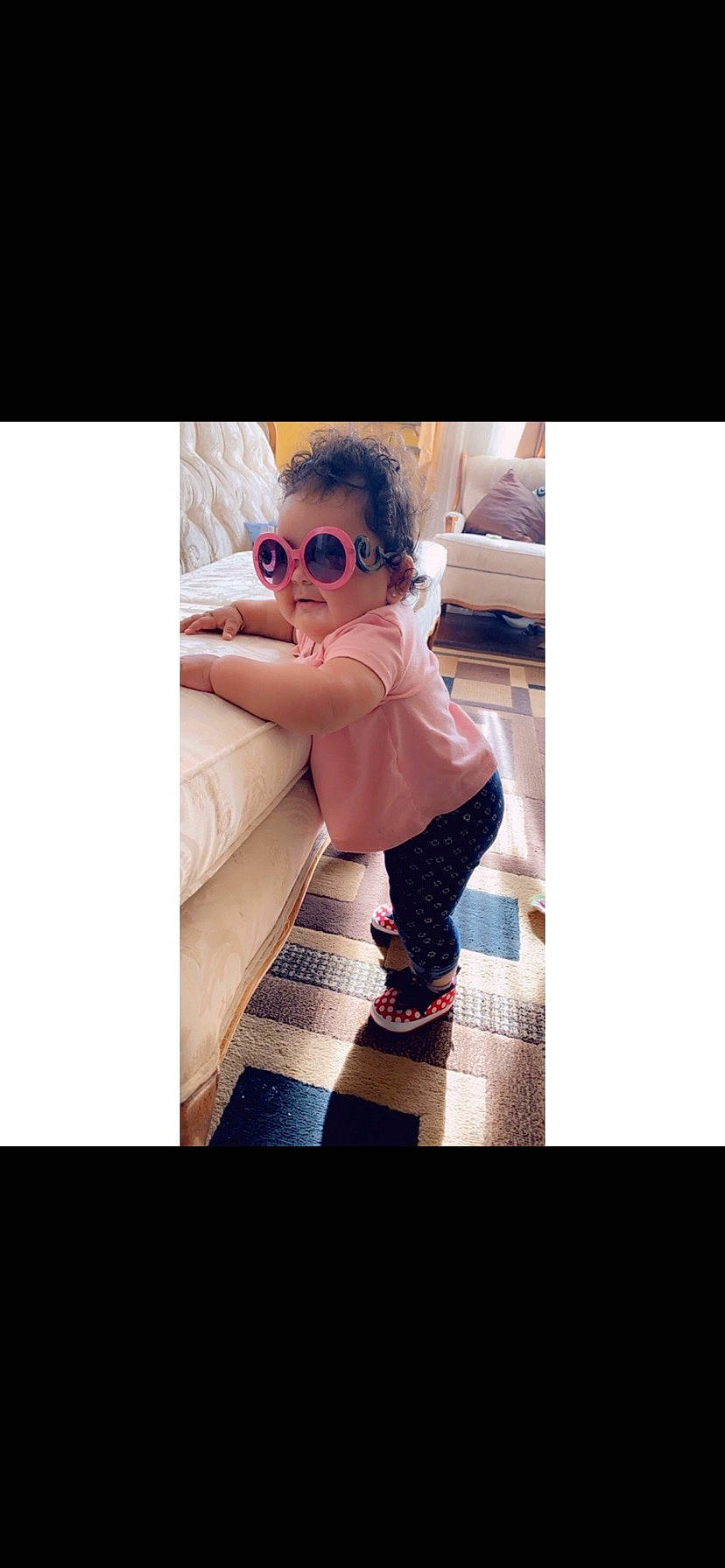 Krystal is registered to the contest to win money with this photo: arm, child, cool, eyewear, finger, footwear, glasses, hand, leg, nose, person, photo_caption, photography, selfie, shoe, snapshot, square, stock_photography, sunglasses, toddler