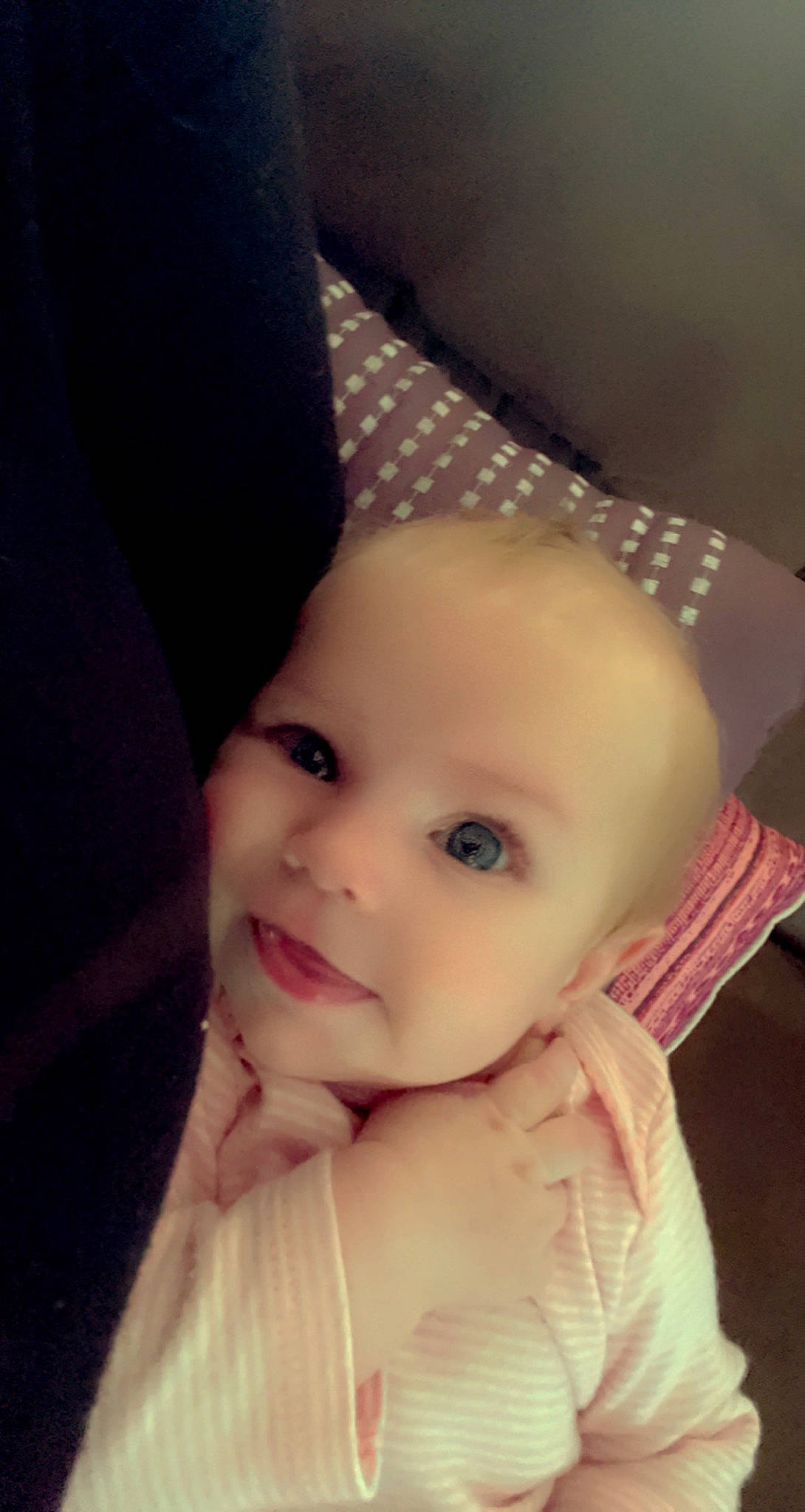 Gracie joined the competition — help win amazing prizes! cap, chin, cool, costume_hat, ear, eye, eyebrow, eyelash, happy, head, headgear, iris, lip, nose, party_hat, person, pink, skin, smile, textile