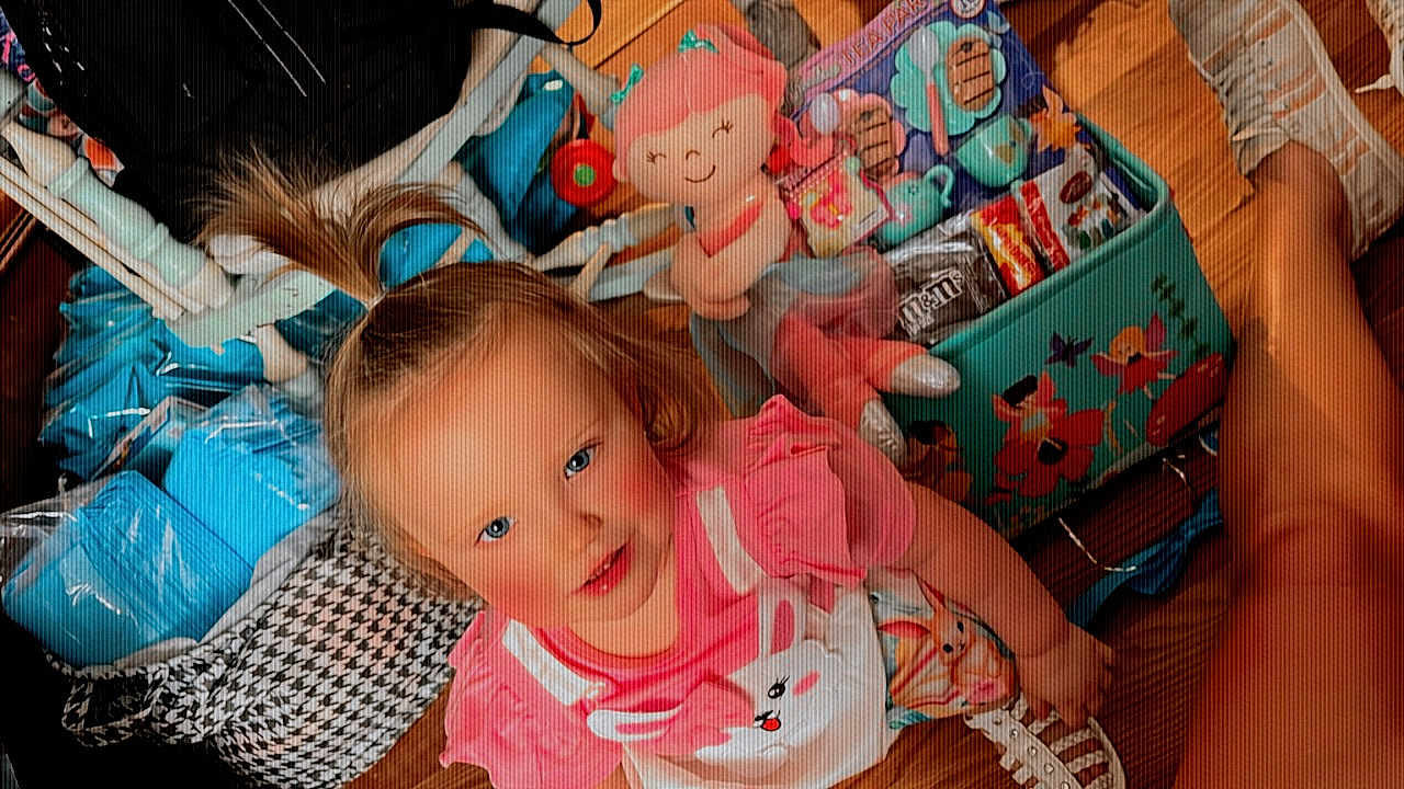 Journey joined the competition — help win amazing prizes! child, girl, blue_eyes, pink_clothing, high_ponytail, toy, stuffed_animal, wooden_floor, colorful, box, fairy_illustrations, smiling, indoor, playtime, casual_shoe, patterned_bag, happy, cute, young_child, floor