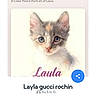 screenshot, mobile_phone, webpage, contest, votes, kitten, cat, portrait, colored_pencil_art, text_overlay, user_interface, app_icons, navigation_bar, share_button, profile_icon, time_display, battery_icon, signal_icon, green_banner, photograph