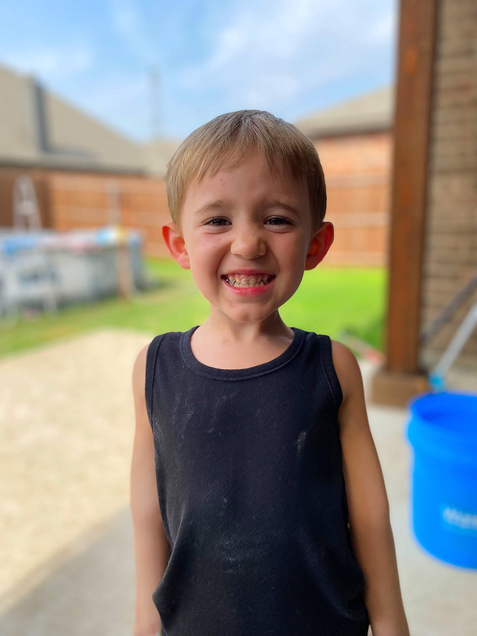 Jonathan joined the competition — help win amazing prizes! active_tank, baby_toddler_clothing, blond, blue, clothing, cloud, electric_blue, fun, grass, happy, joy, leisure, neck, person, shoulder, sky, sleeve, sleeveless_shirt, smile, standing