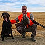 Hanz And Xo joined the competition — help win amazing prizes! agriculture, animal, bird, clouds, crouching, dog, field, grass, hunter, hunting, hunting_dog, landscape, nature, orange_clothing, outdoor, person, pet, shotgun, sky, wheat