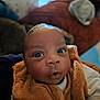 Imran participe au concours pour gagner de l'argent avec cette photo : baby, infant, face, eyes, blanket, clothing, warm, cozy, indoor, portrait, newborn, cute, child, soft, brown, expression, looking, wrapped, head, young