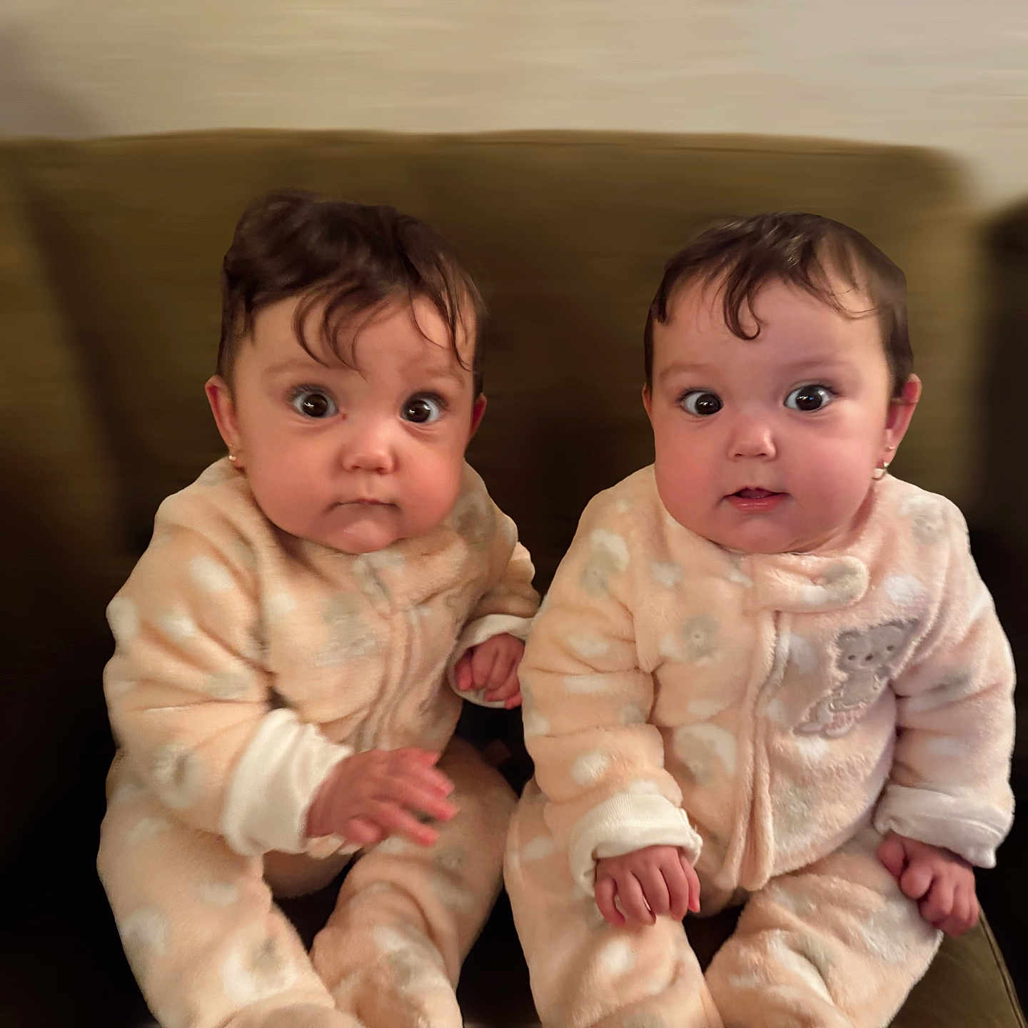 Adalyne And Atalya is registered to the contest to win money with this photo: architecture, baby, bodypart, building, couch, face, finger, furniture, hand, happy, head, indoors, livingroom, newborn, person, photography, portrait, room, sitting, smile