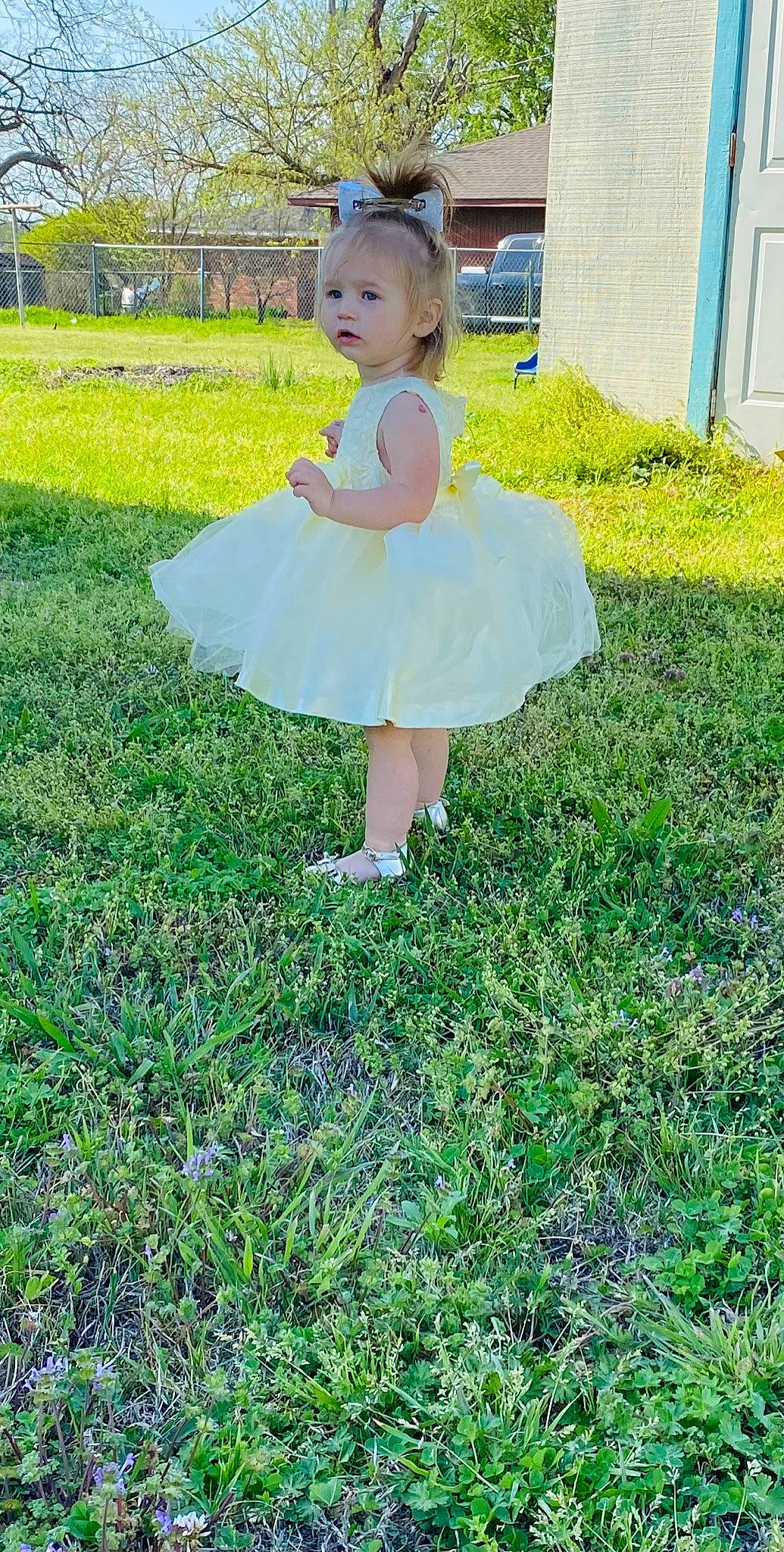 Mason joined the competition — help win amazing prizes! bridal_party_dress, child, dress, fashion_accessory, fun, garden, gown, grass, grass_family, grassland, happy, headpiece, meadow, party_supply, peach, people_in_nature, person, petal, plant, toddler